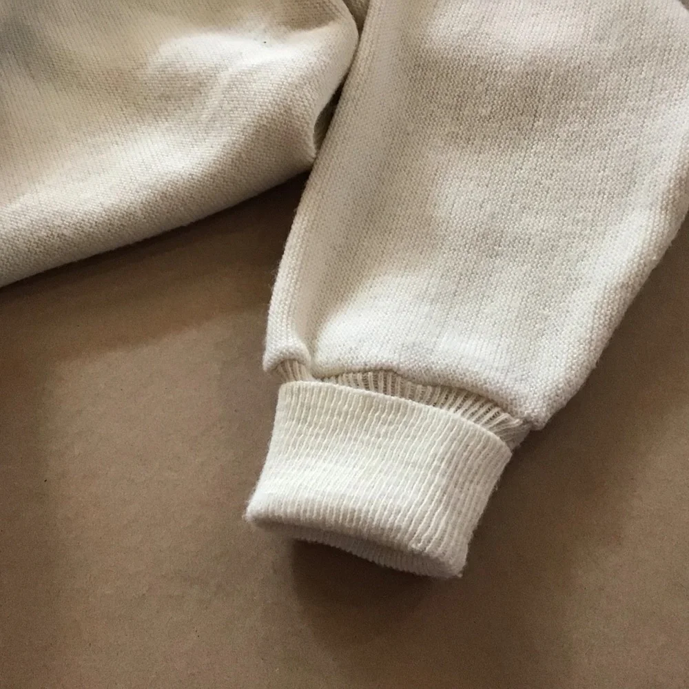 IZOD Vintage Collegiate Button Down Ivory Cardigan Size XL #Grandpa #collegiate